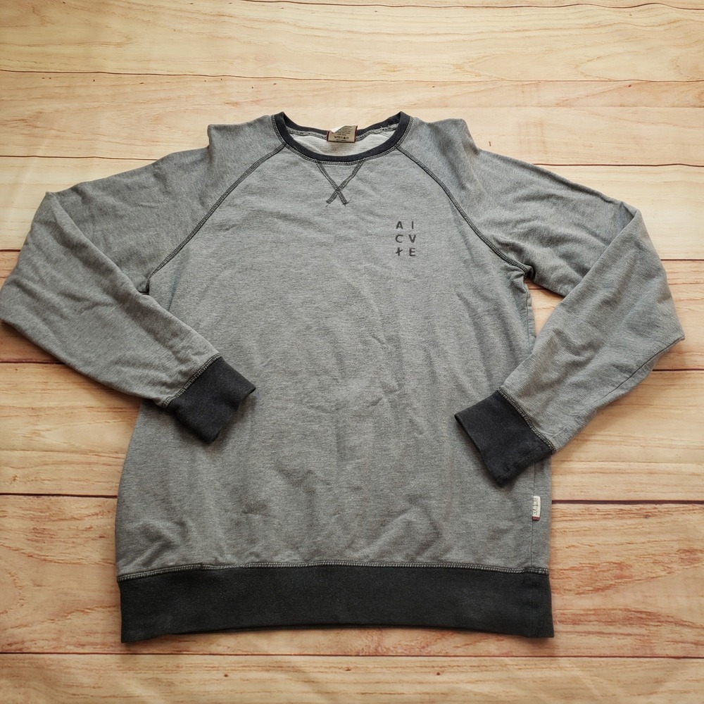 Active Crewneck Sweatshirt Mens Small Gray‎ Raglan Sleeve Skater Pullover Adult